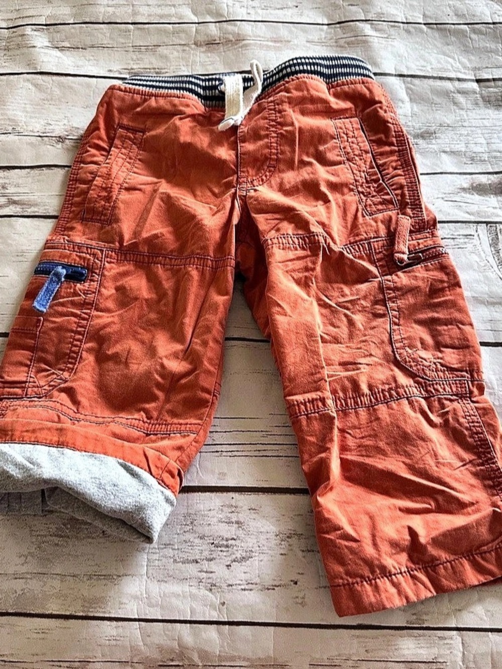 Mini Boden orange cargo pants